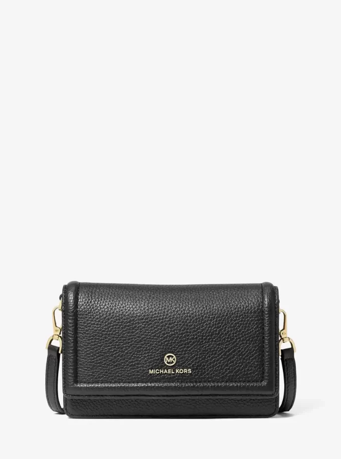Geantă mică Jet Set din piele granulată pentru smartphone, convertibilă, tip crossbody Geantă mică Jet Set din piele granulată pentru smartphone, convertibilă, tip crossbody