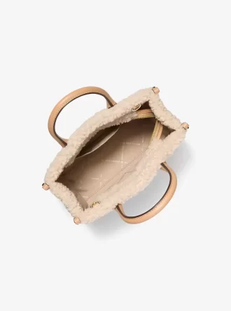 Geantă mică Mirella din imitație de shearling crossbody