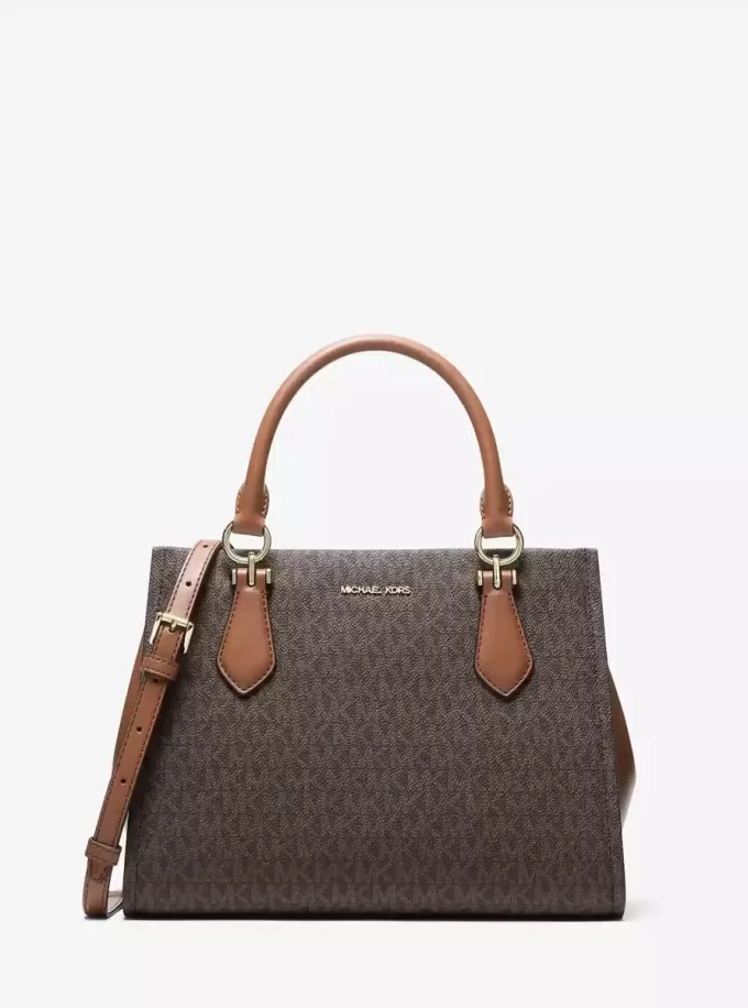 Geantă satchel convertibilă Marilyn, medie, cu logo-ul semnăturii
