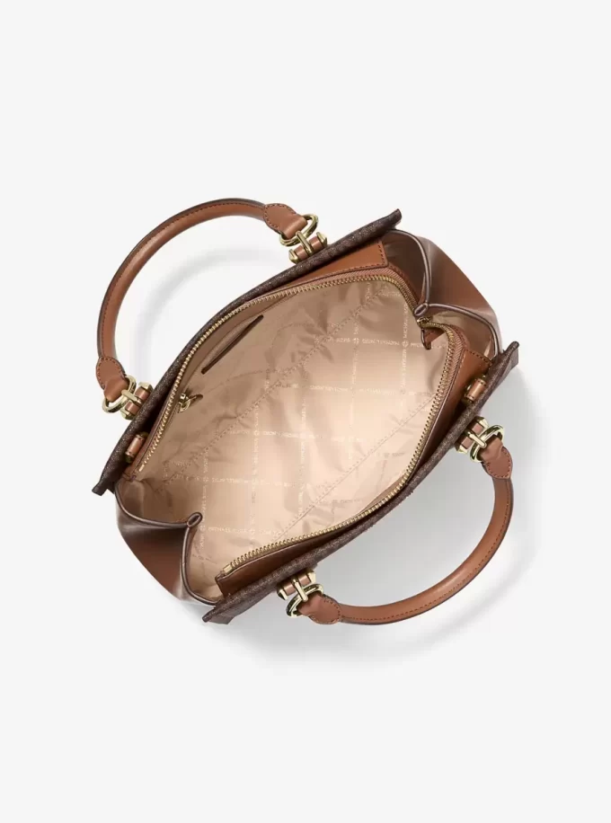 Geantă satchel convertibilă Marilyn, medie, cu logo-ul semnăturii