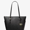 Geantă tote Charlotte mare din piele Saffiano cu fermoar superior