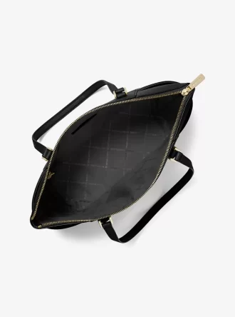 Geantă tote Charlotte mare din piele Saffiano cu fermoar superior