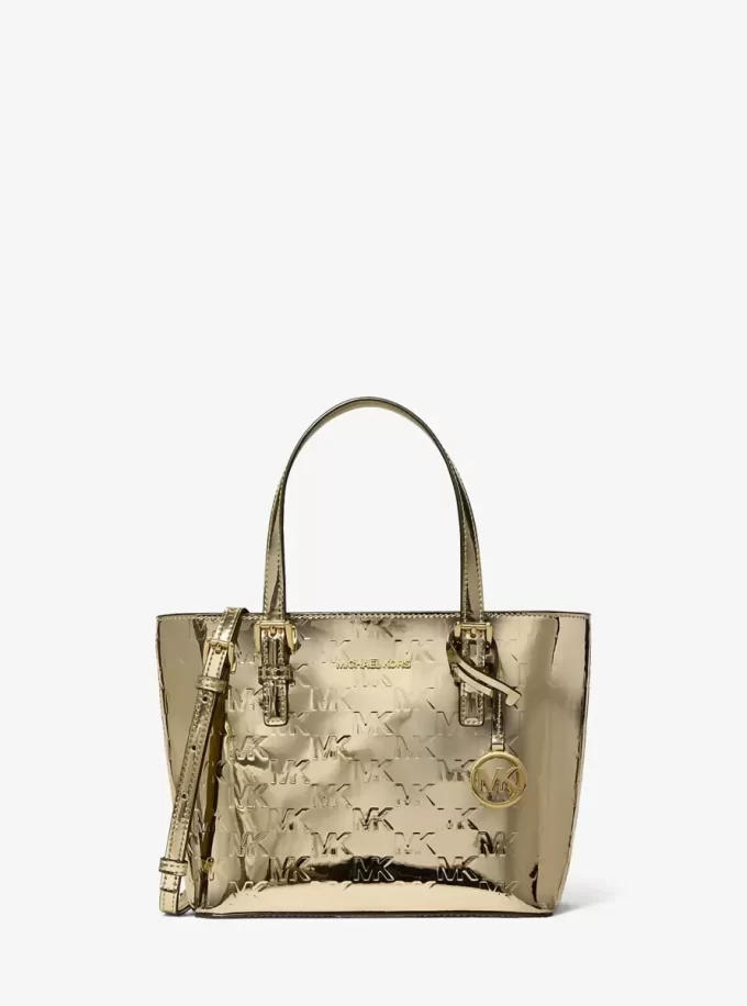 Geantă tote convertibilă Jet Set extra-small cu logo metalic în relief