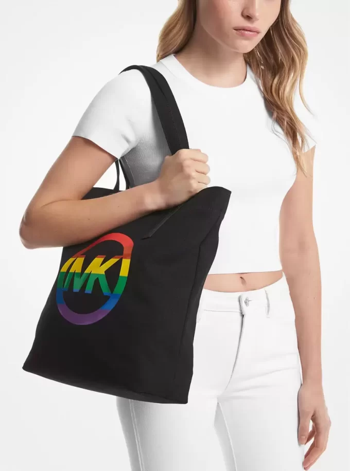 Geantă tote din bumbac PRIDE cu logo curcubeu Geantă tote din bumbac PRIDE cu logo curcubeu