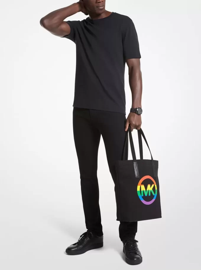Geantă tote din bumbac PRIDE cu logo curcubeu Geantă tote din bumbac PRIDE cu logo curcubeu
