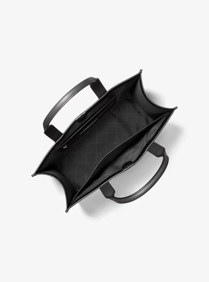 Geantă tote din piele cu logo Cooper în relief, model pietruit Geantă tote din piele cu logo Cooper în relief, model pietruit