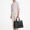 Geantă tote din piele cu logo Cooper în relief, model pietruit Geantă tote din piele cu logo Cooper în relief, model pietruit