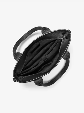 Geantă tote din piele Hudson cu logo-ul semnăturii
