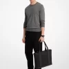 Geantă tote din piele Hudson cu logo-ul semnăturii