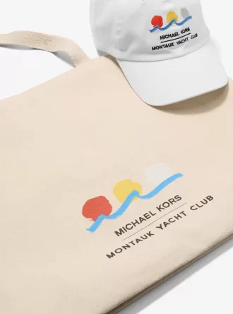 Geantă tote din pânză de bumbac Michael Kors x Montauk Yacht Club