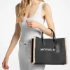 Geantă tote Mirella medie din piele întoarsă și piele sintetică de shearling