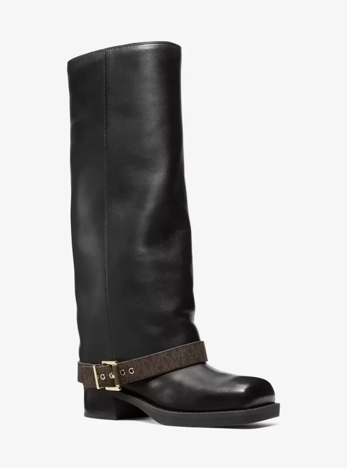 Ghete Colby din piele și logo cu semnătură Ghete Colby din piele și logo cu semnătură