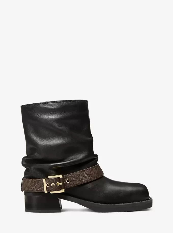 Ghete Colby din piele și logo cu semnătură Ghete Colby din piele și logo cu semnătură