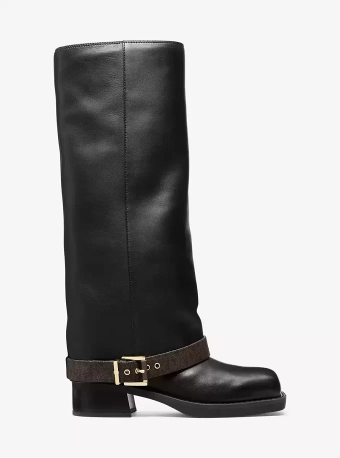 Ghete Colby din piele și logo cu semnătură Ghete Colby din piele și logo cu semnătură