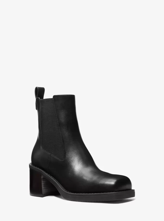 Ghete Houston din piele cu toc bloc Ghete Houston din piele cu toc bloc