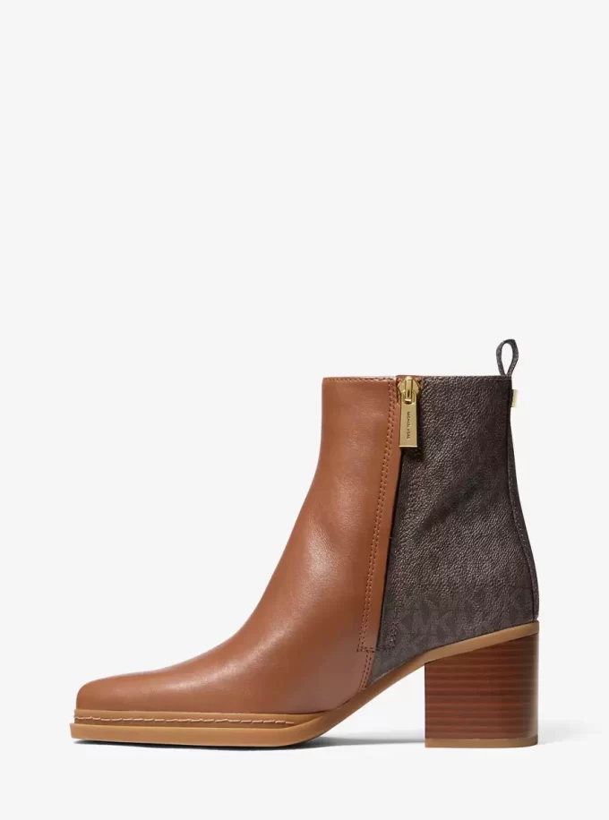 Ghete Lex din piele și logo semnătură Ghete Lex din piele și logo semnătură