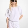 Hanorac cu mânecă scurtă din tricot jacquard cu logo