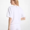 Hanorac cu mânecă scurtă din tricot jacquard cu logo