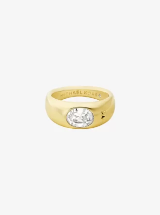 Inel cu sigiliu placat cu metal prețios și zirconiu cubic Inel cu sigiliu placat cu metal prețios și zirconiu cubic