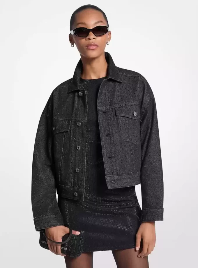 Jachetă din denim cu cuie Jachetă din denim cu cuie