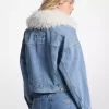 Jachetă din denim cu guler din blană artificială Jachetă din denim cu guler din blană artificială