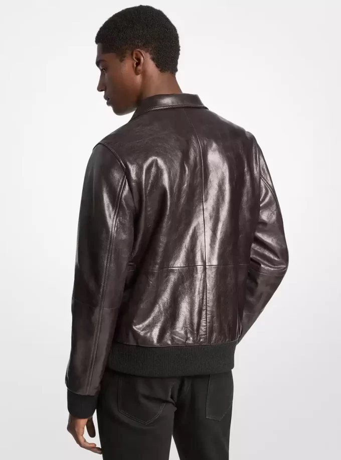 Jachetă Harrington din piele uzată Jachetă Harrington din piele uzată