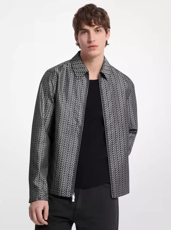 Jachetă jacquard cu logo MK2000 Jachetă jacquard cu logo MK2000