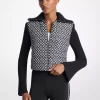 Jachetă matlasată cu logo grafic și tricot Jachetă matlasată cu logo grafic și tricot