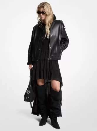 Jachetă supradimensionată din piele Blouson