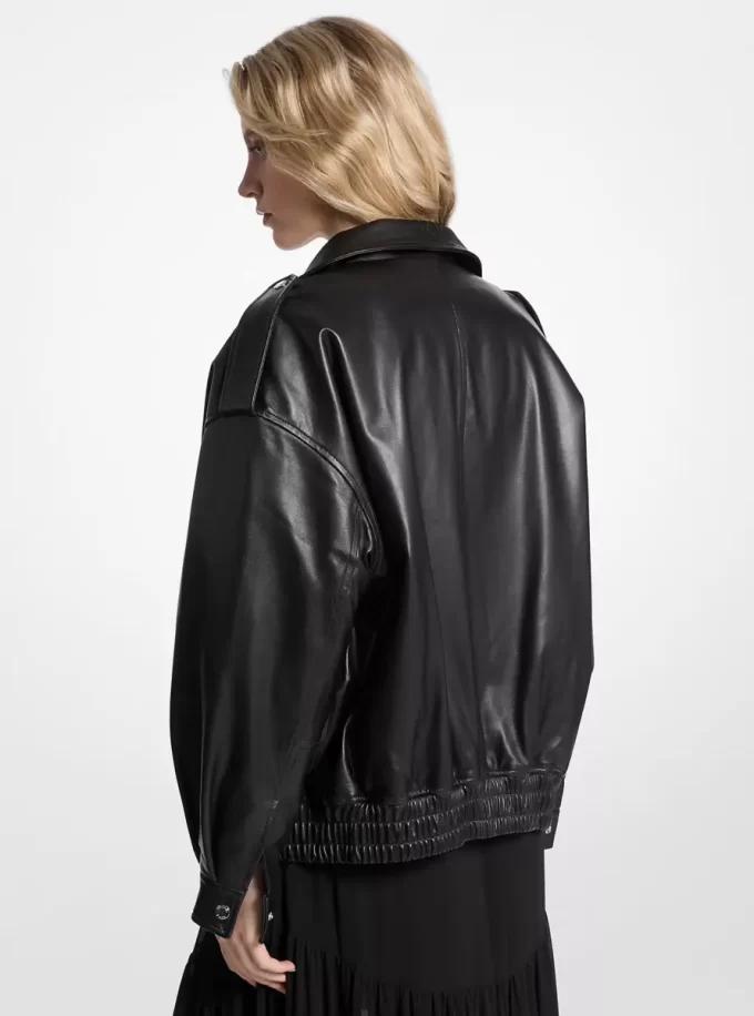 Jachetă supradimensionată din piele Blouson Jachetă supradimensionată din piele Blouson
