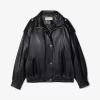 Jachetă supradimensionată din piele Blouson Jachetă supradimensionată din piele Blouson