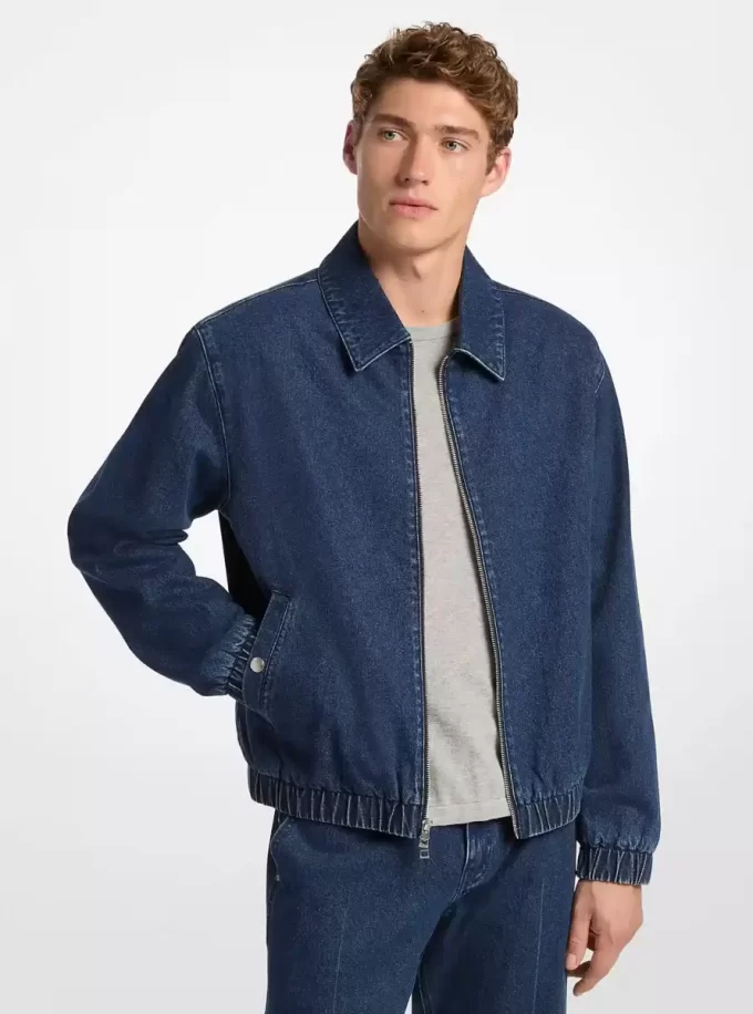 Jachetă tip cămașă din denim elastic Jachetă tip cămașă din denim elastic