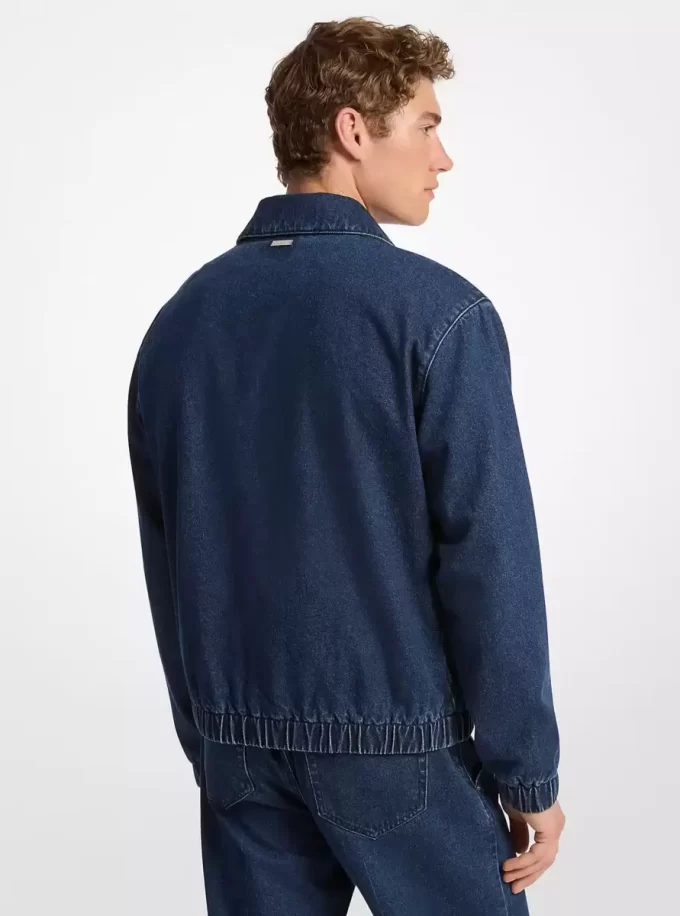 Jachetă tip cămașă din denim elastic Jachetă tip cămașă din denim elastic