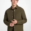 Jachetă tip cămașă elastică din bumbac căptușit Jachetă tip cămașă elastică din bumbac căptușit
