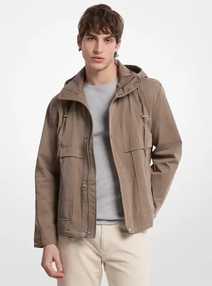 Jachetă Windbreaker din Nylon Twill Jachetă Windbreaker din Nylon Twill