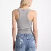 Maiou tricotat elastic, cu nervuri și legături în față Maiou tricotat elastic, cu nervuri și legături în față