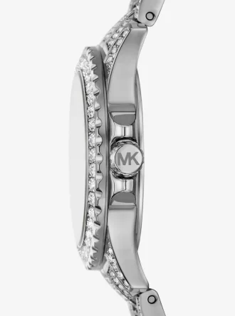 Mini ceas Everest cu pavaj argintiu