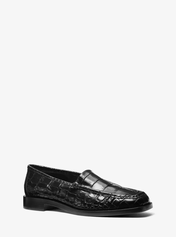Mocasini Carolyn din piele cu model crocodil în relief Mocasini Carolyn din piele cu model crocodil în relief
