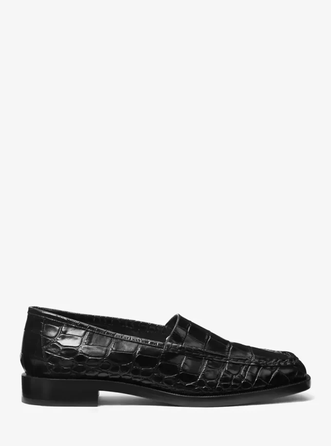 Mocasini Carolyn din piele cu model crocodil în relief Mocasini Carolyn din piele cu model crocodil în relief