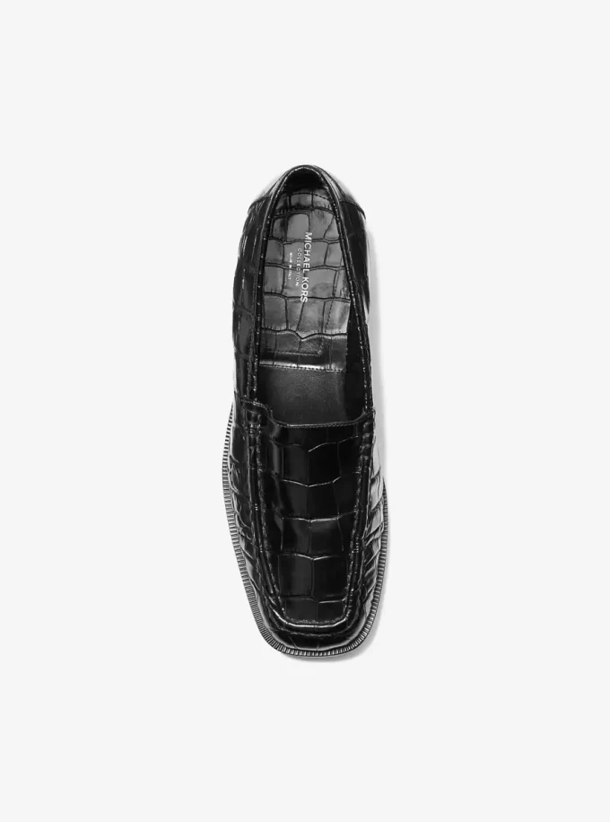 Mocasini Carolyn din piele cu model crocodil în relief Mocasini Carolyn din piele cu model crocodil în relief