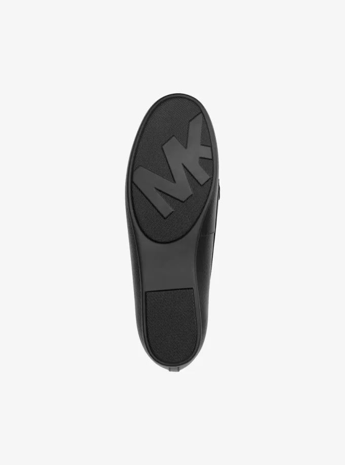 Mocasini Fulton cu imprimeu leopard și păr de vițel