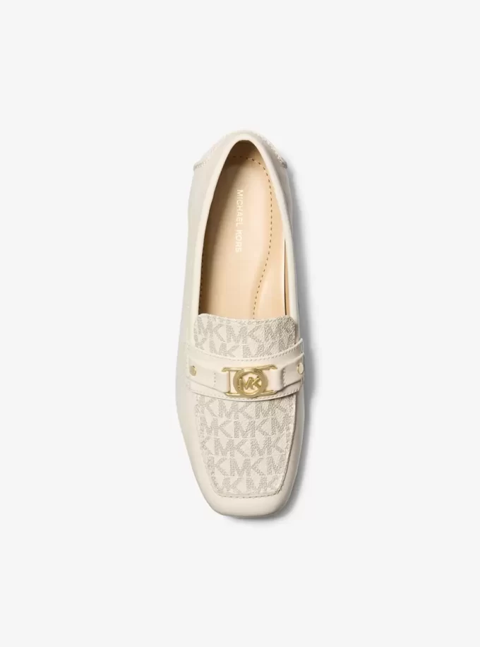Mocasini Mandy din piele cu logo-ul semnăturii Mocasini Mandy din piele cu logo-ul semnăturii