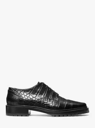 Oxford din piele embosată cu crocodil Marte