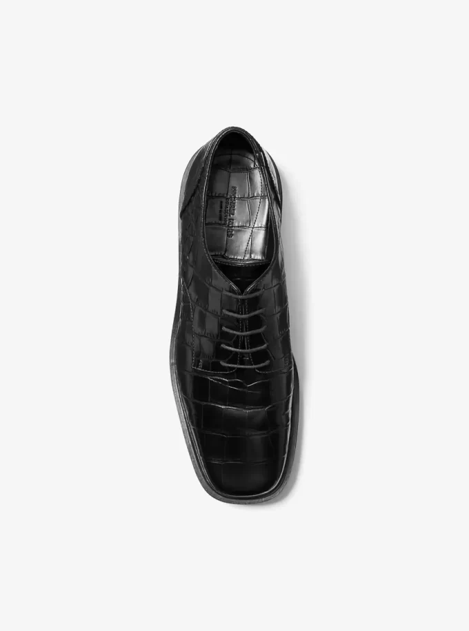 Oxford din piele embosată cu crocodil Marte