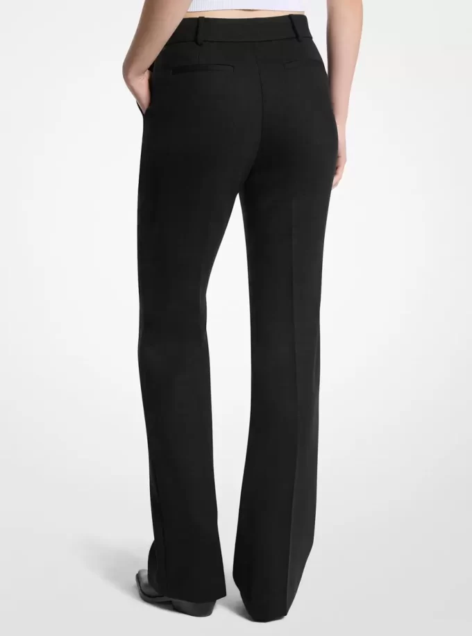 Pantaloni Bootcut din amestec de lână elastică Pantaloni Bootcut din amestec de lână elastică