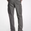 Pantaloni cargo cu fermoar din bumbac, model Houndstooth Pantaloni cargo cu fermoar din bumbac, model Houndstooth