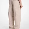 Pantaloni cargo cu fermoar din poplin de bumbac Pantaloni cargo cu fermoar din poplin de bumbac