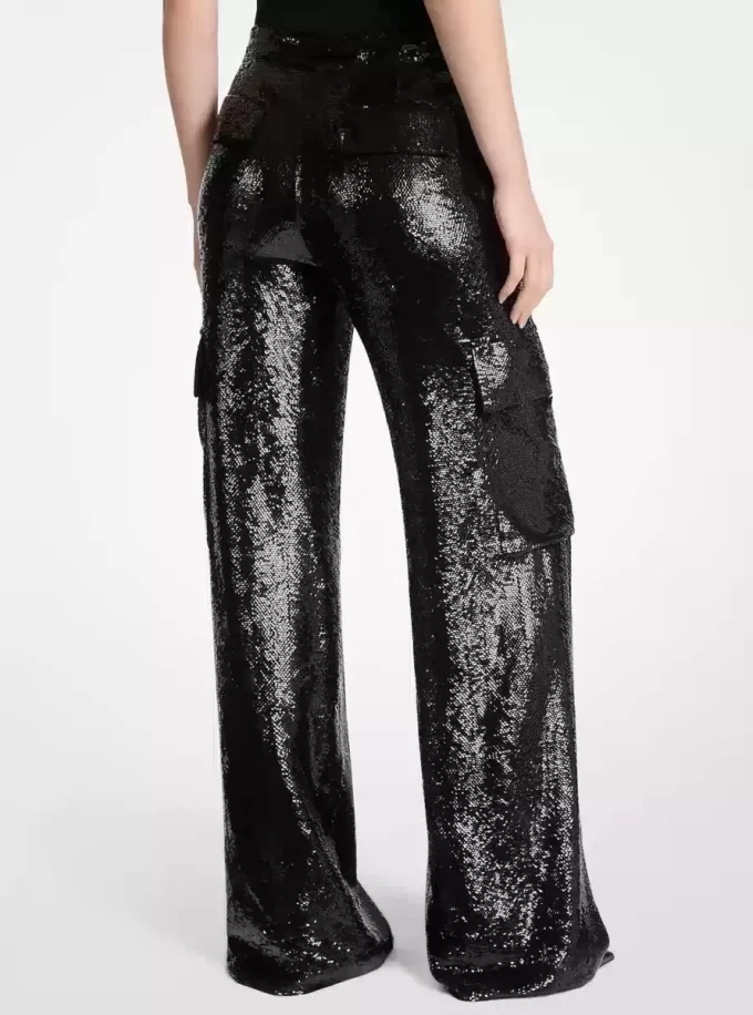 Pantaloni cargo cu paiete Georgette Pantaloni cargo cu paiete Georgette