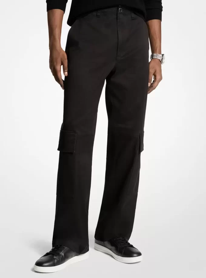Pantaloni cargo din bumbac elastic Pantaloni cargo din bumbac elastic