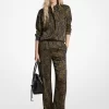 Pantaloni de pijama din satin cu imprimeu paisley Pantaloni de pijama din satin cu imprimeu paisley